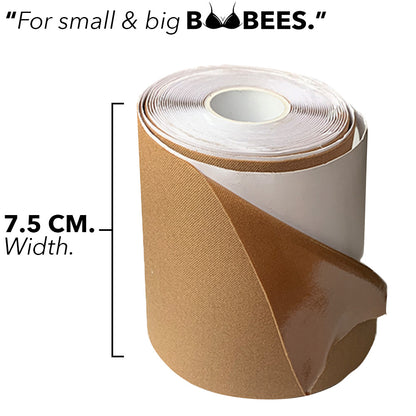 Extra brede boob lift tape voor alle borsten, boobees boob tape, bioglue, 7,5cm breed, huidskleur